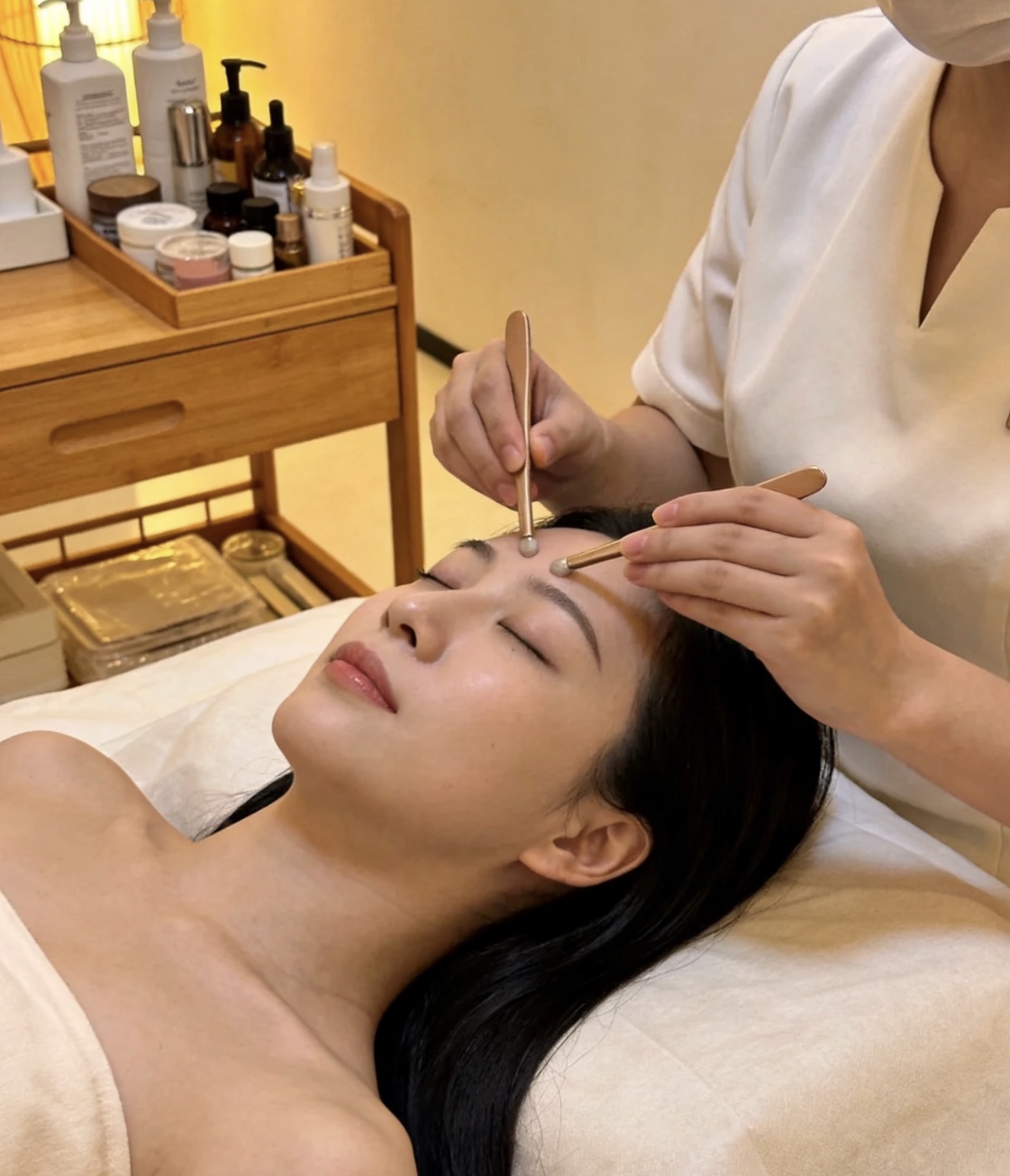 Facial treatment in progress at Revitalized Beauty